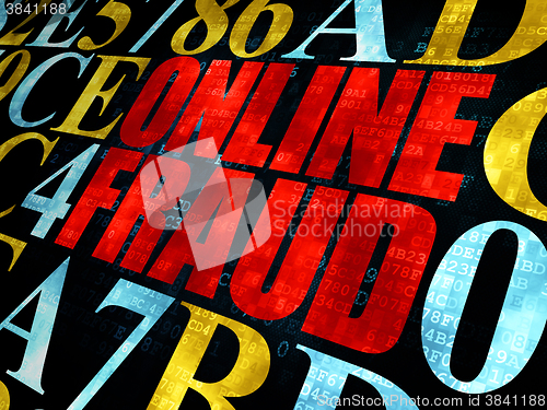 Image of Safety concept: Online Fraud on Digital background