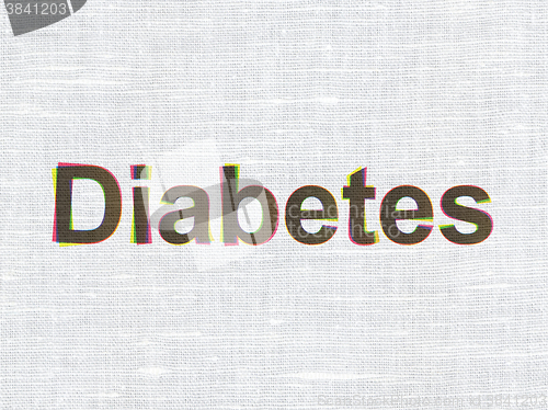 Image of Medicine concept: Diabetes on fabric texture background