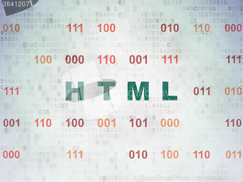 Image of Database concept: Html on Digital Paper background