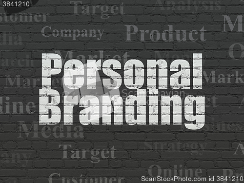 Image of Advertising concept: Personal Branding on wall background