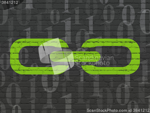 Image of Web development concept: Link on wall background