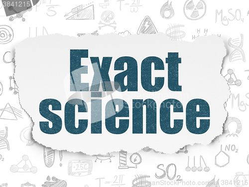 Image of Science concept: Exact Science on Torn Paper background