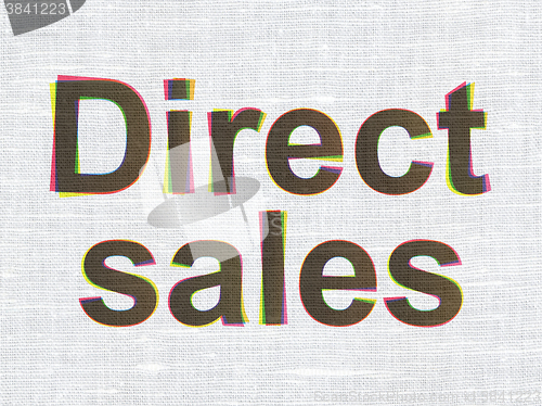 Image of Marketing concept: Direct Sales on fabric texture background