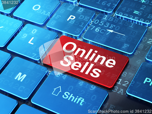 Image of Marketing concept: Online Sells on computer keyboard background