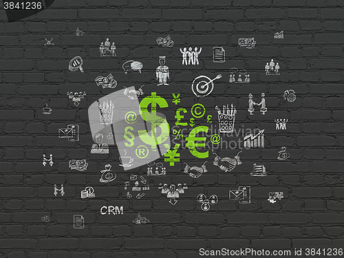 Image of Business concept: Finance Symbol on wall background