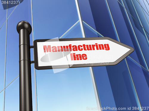 Image of Industry concept: sign Manufacturing Line on Building background