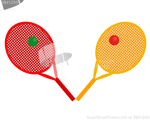 Image of rackets for tennis