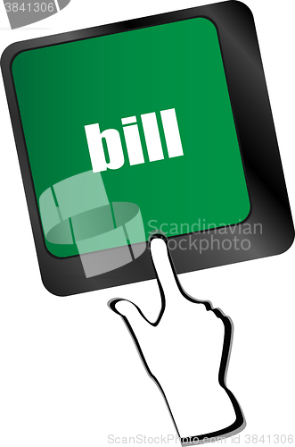 Image of bill button on the keyboard keys vector illustration