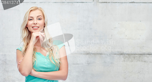 Image of happy smiling young woman or teenage girl