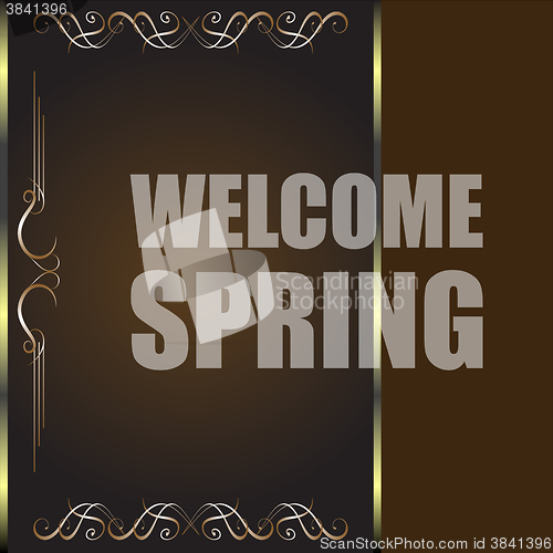 Image of Welcome Spring Holiday Card. Welcome Spring Vector. Welcome Spring background. Spring Holiday Graphic. Welcome Spring Art. Spring Holiday Drawing