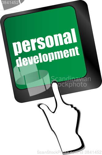 Image of Keyboard key with enter button personal development vector illustration