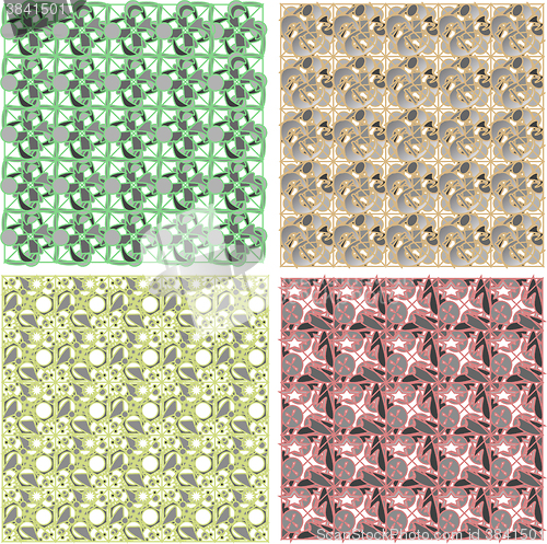 Image of set of arabesque pattern frame border vector illustration
