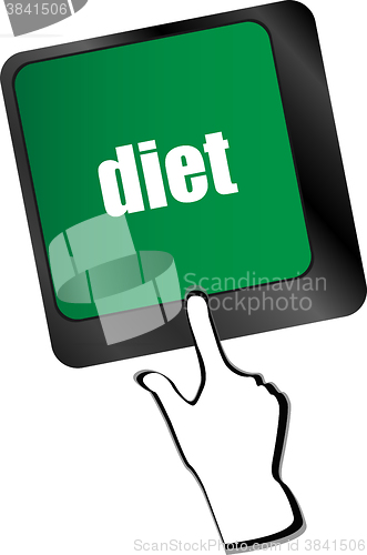 Image of Health diet button on computer pc keyboard vector illustration