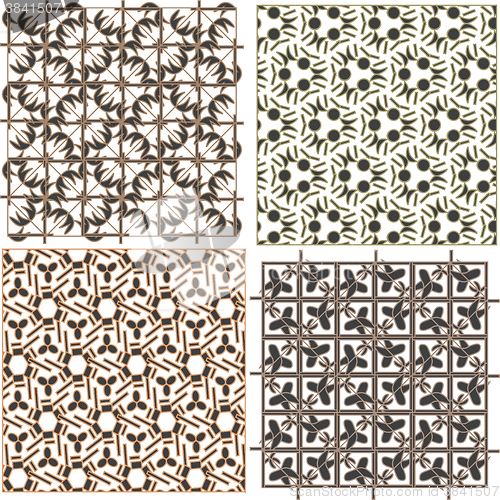 Image of Set of stylish seamless geometrical backgrounds pattern. vector