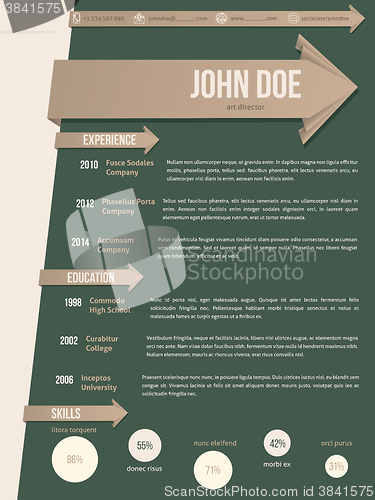 Image of Modern resume cv template with brown ribbon