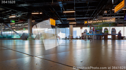 Image of self check-in kiosk in Amsterdam Airport Schiphol.