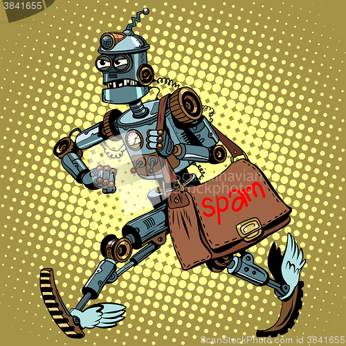 Image of Electronic spam robot postman email
