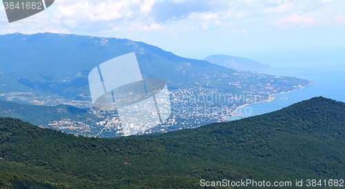 Image of View on Yalta city from the Ai-Petri mountain