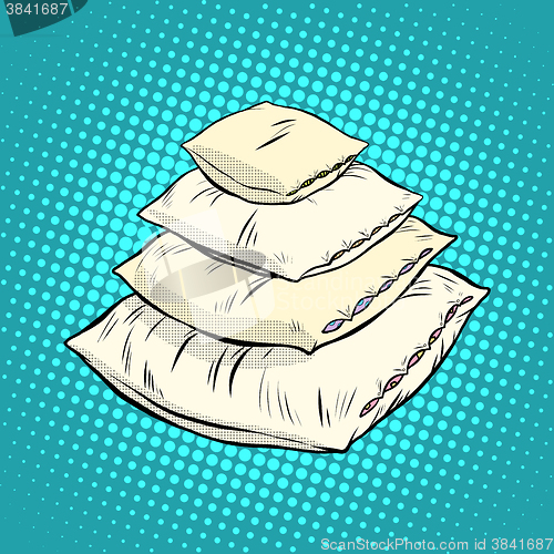 Image of Realistic white pillows, retro vector