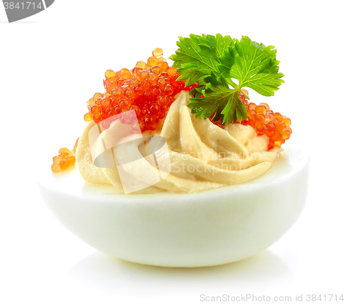 Image of stuffed boiled egg