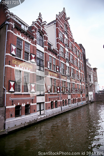 Image of AMSTERDAM; THE NETHERLANDS - AUGUST 18; 2015: View on Oudezijds 