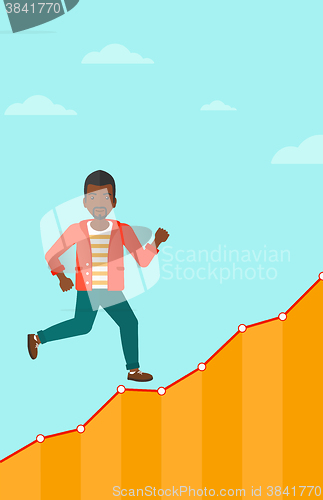 Image of Businessman walking upstairs.