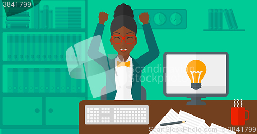 Image of Woman working at office.