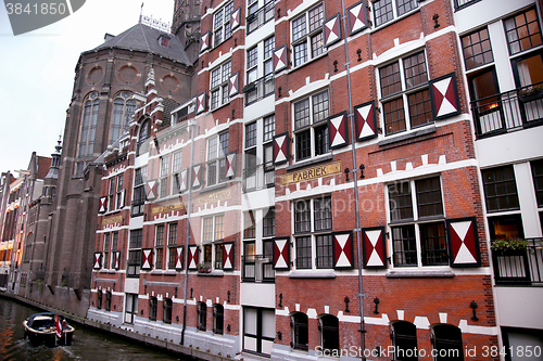 Image of AMSTERDAM; THE NETHERLANDS - AUGUST 18; 2015: View on Oudezijds 