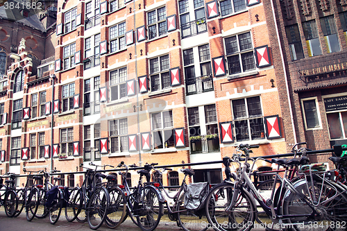 Image of AMSTERDAM; THE NETHERLANDS - AUGUST 19; 2015: View on Oudezijds 