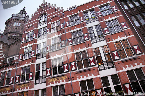 Image of AMSTERDAM; THE NETHERLANDS - AUGUST 18; 2015: View on Oudezijds 