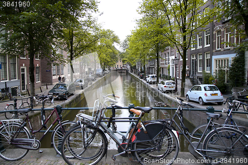 Image of AMSTERDAM; THE NETHERLANDS - AUGUST 18; 2015: View on beautiful 