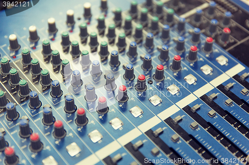 Image of control panel at recording studio or radio station