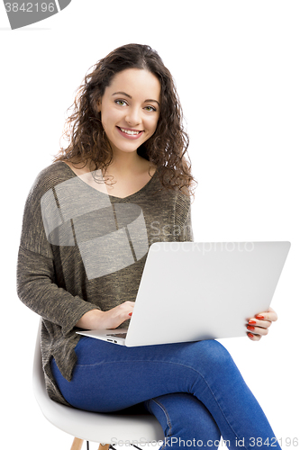 Image of Woman working with a laptop