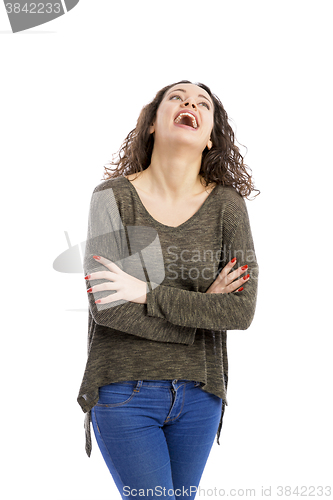 Image of Beautiful woman laughing