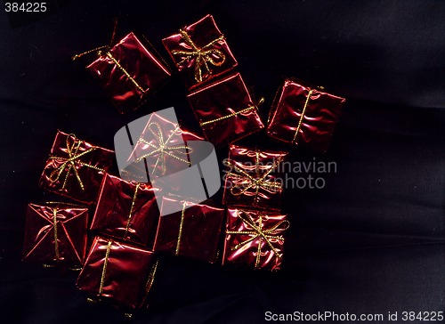 Image of red present decorations
