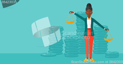 Image of Business woman with scales.