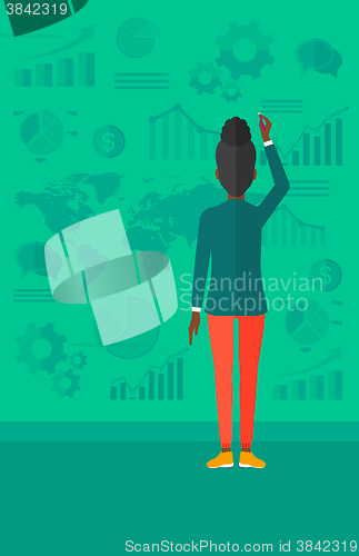 Image of Business woman presenting report.