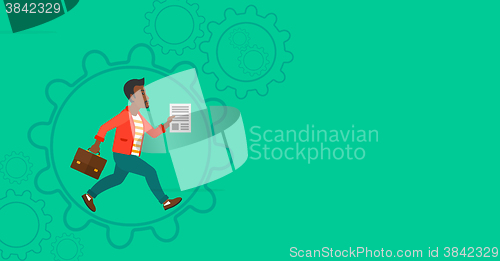 Image of Man running inside the gear.