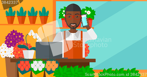 Image of Florist taking order.