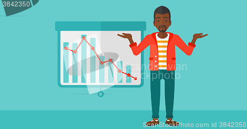 Image of Man with decreasing chart.