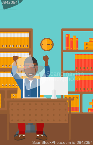 Image of Man working at office.