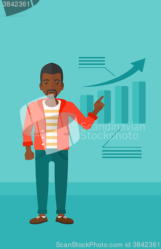 Image of Man presenting report.