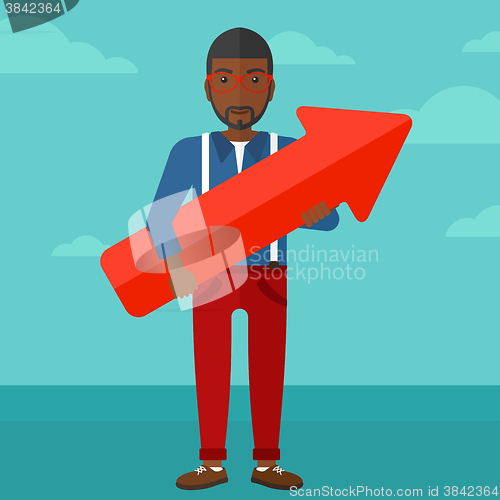 Image of Successful businessman with arrow up.