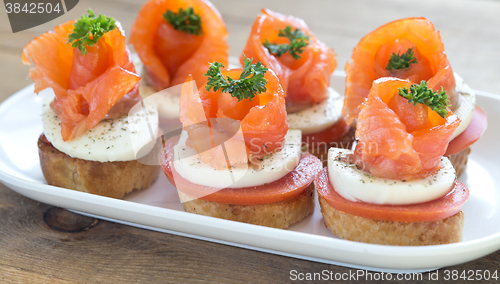 Image of canapes with red fish