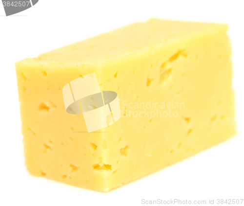 Image of cheese cube on white