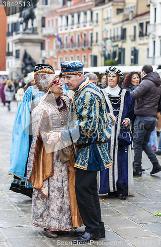 Image of Venetian Couple Dancing - Venice Carnival 2014