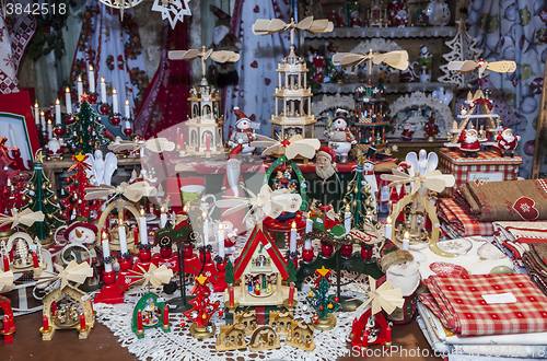 Image of Detail of a Christmas Market Stand 