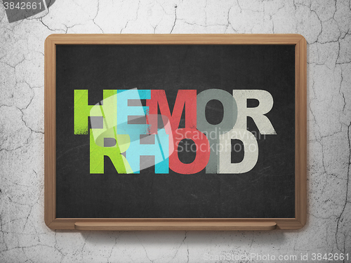 Image of Healthcare concept: Hemorrhoid on School Board background