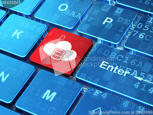 Image of Software concept: Database With Cloud on computer keyboard background