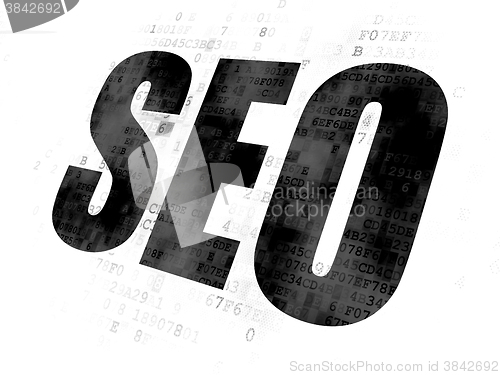 Image of Web design concept: SEO on Digital background